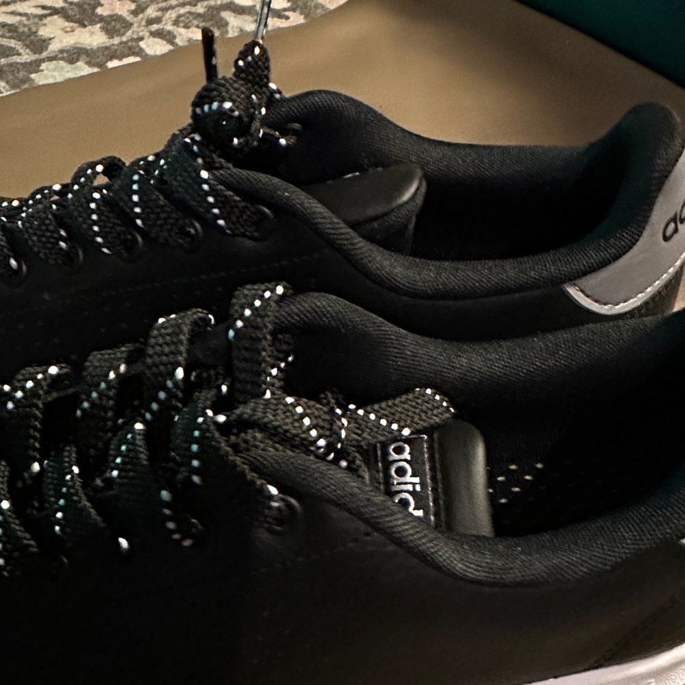 Adidas Cloudform Black Leather Men's Sneakers - Picture 4 of 14